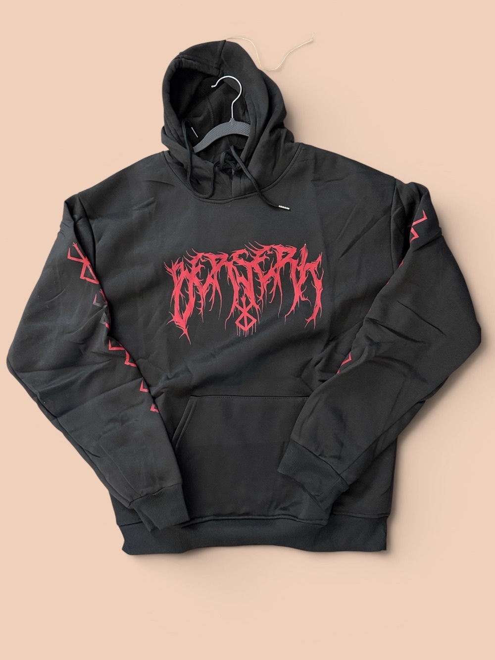 Anime Berserk black graphic hooded sweatshirt
